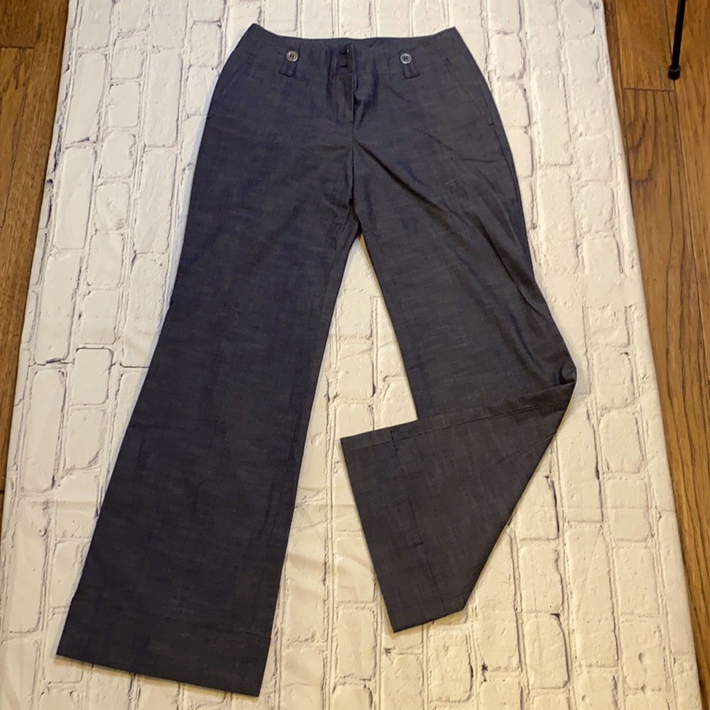 Ann Taylor Grayish/blue 0P cuffed trousers
